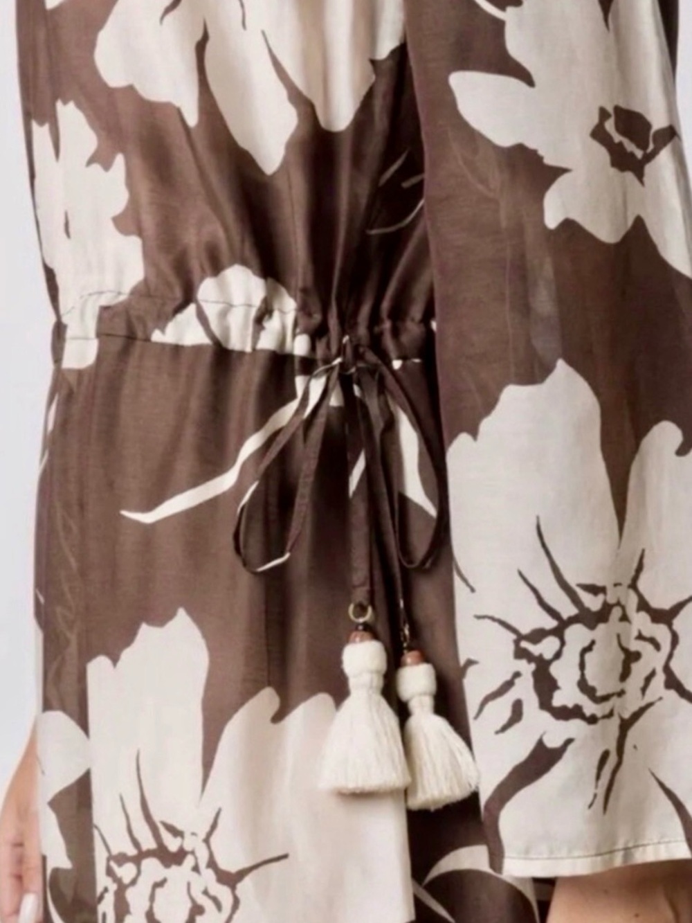 NWT Tory Burch Daisy Caftan in 🟤 ⚪️ Size Large - Picture 5 of 6